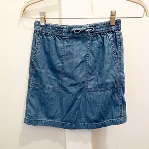 J. Crew‎ Mercantile Denim Chambray Mini Skirt XXS Cotton Lightweight Casual